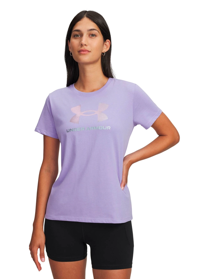 POLERA MANGA CORTA LIFESTYLE PARA MUJER RIVAL SHIMMER MORADO UA - 1