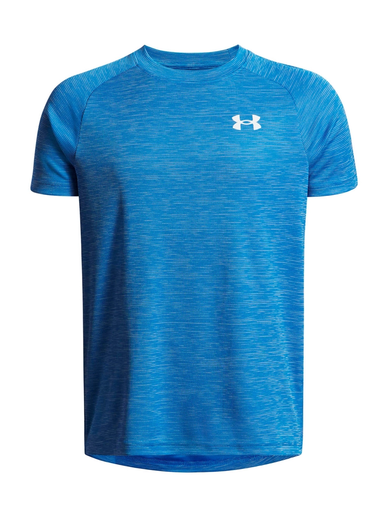 POLERA MANGA CORTA TRAINING PARA NIÑO TECH TEXTURED AZUL UA - 1