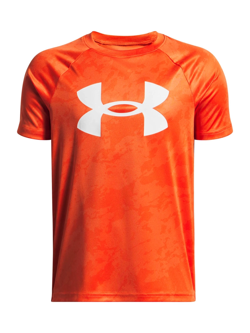 POLERA MANGA CORTA TRAINING  NIÑO TECH  PRINTED NARANJA UA - 1