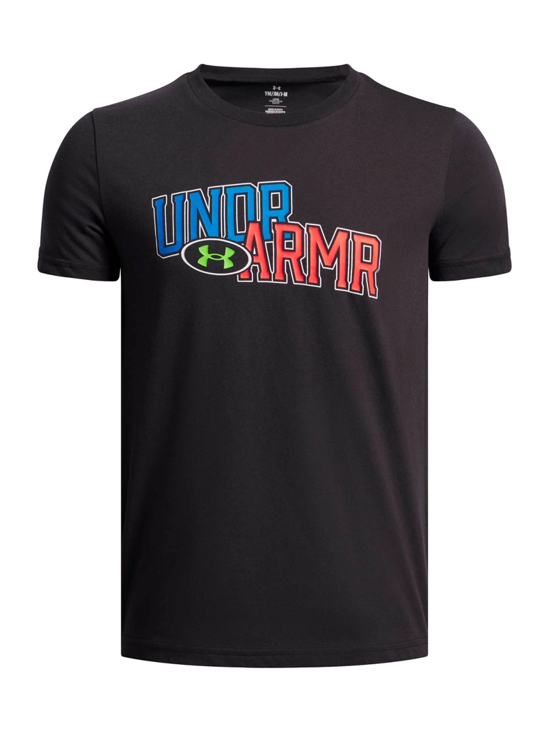 POLERA MANGA CORTA LIFESTYLE  NIÑO OVERLAY WORDMARK NEGRO UA - 1