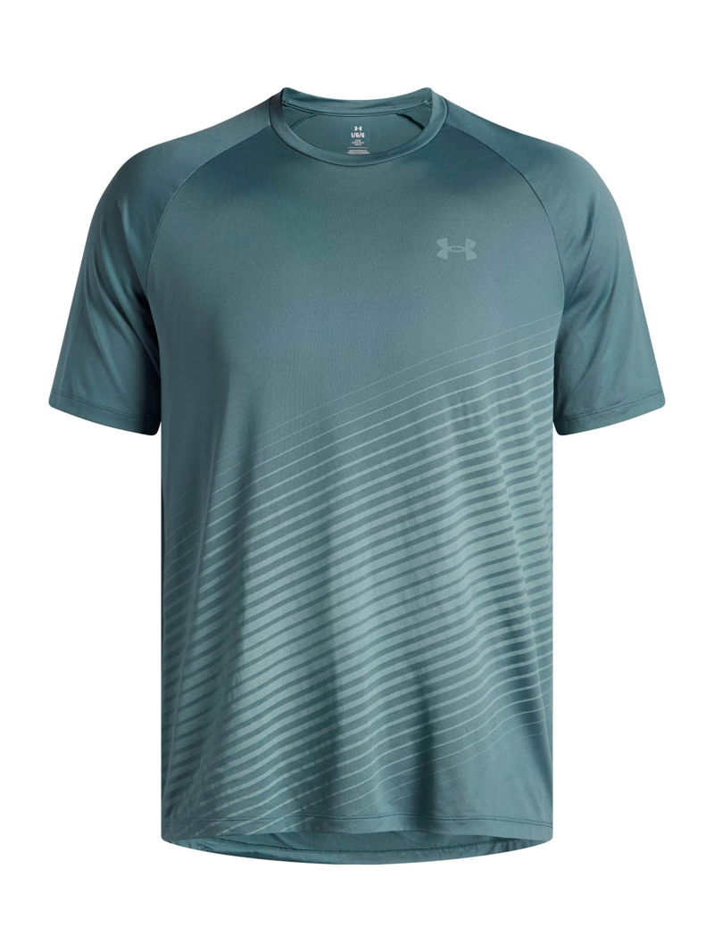 POLERA MANGA CORTA TRAINING PARA HOMBRE TECH FADE AZUL UA - 1