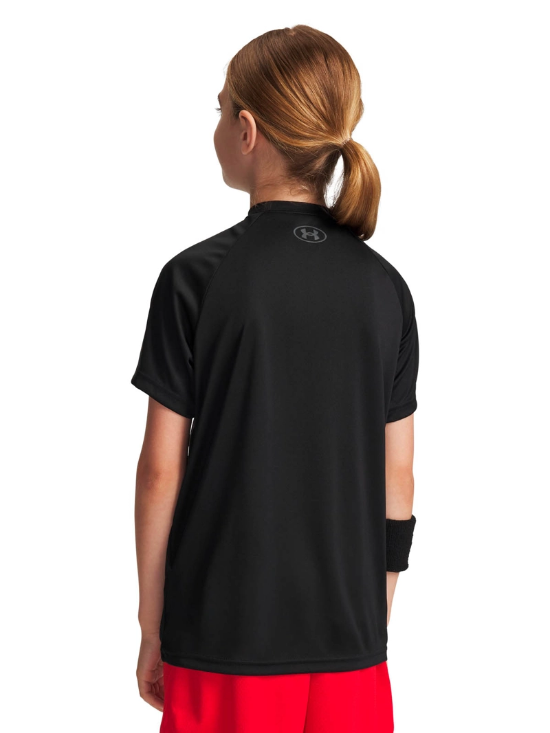 POLERA MANGA CORTA TRAINING  NIÑO TECH SPLIT WORDMARK NEGRO UA - 5