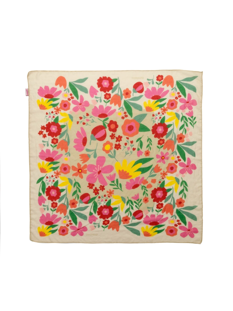 PAÑUELO MUJER ROSES 90 BEIGE/CRUDO AZALEIA - 3