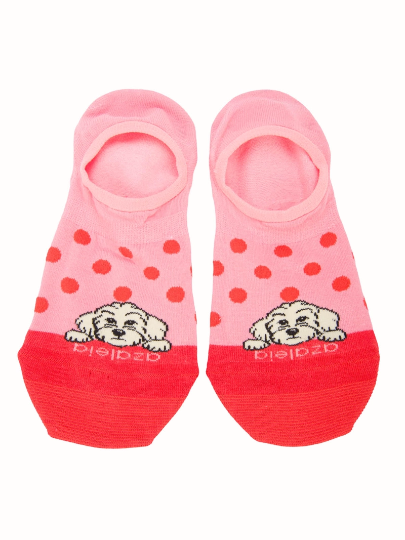 CALCETIN ALGODON MUJER INV CUTE DOG ROSADO AZALEIA - 3