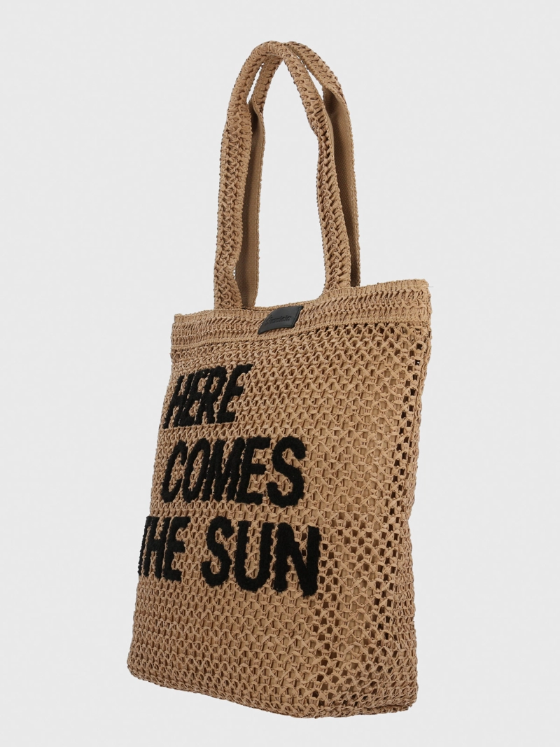 CARTERA MUJER RAFIA TOTE CAFE  AZALEIA - 2