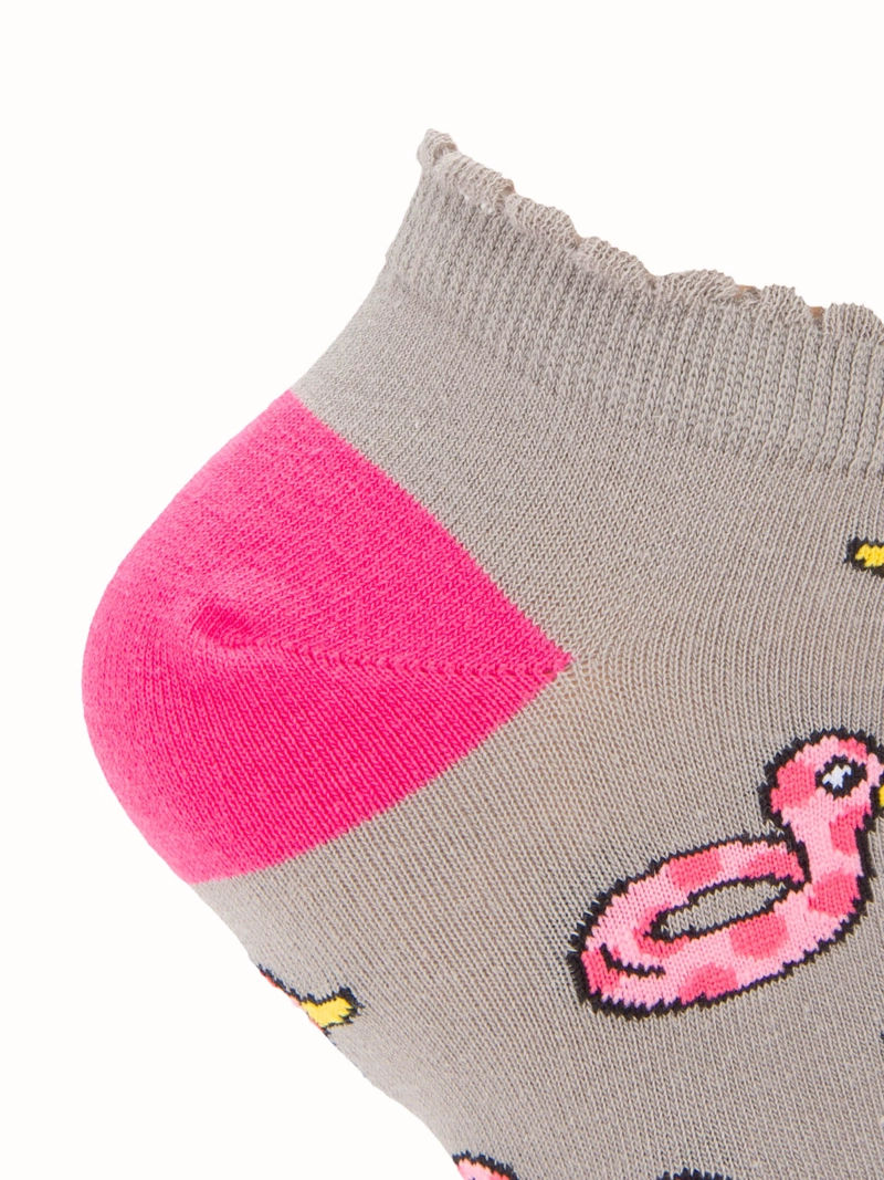 CALCETIN ALGODON MUJER PED DUCKY GRIS AZALEIA - 2