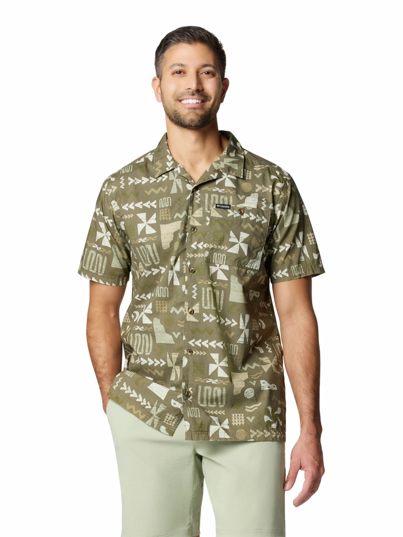 CAMISA MANGA CORTA HOMBRE PINE CANYON VERDE COLUMBIA - 1