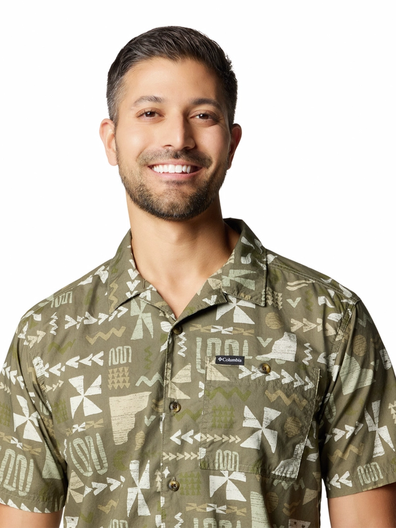 CAMISA MANGA CORTA HOMBRE PINE CANYON VERDE COLUMBIA - 4