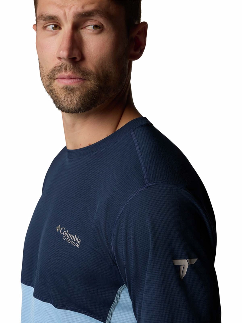 POLERA M/C HOMBRE CIRQUE RIVER PRO AZUL COLUMBIA - 4