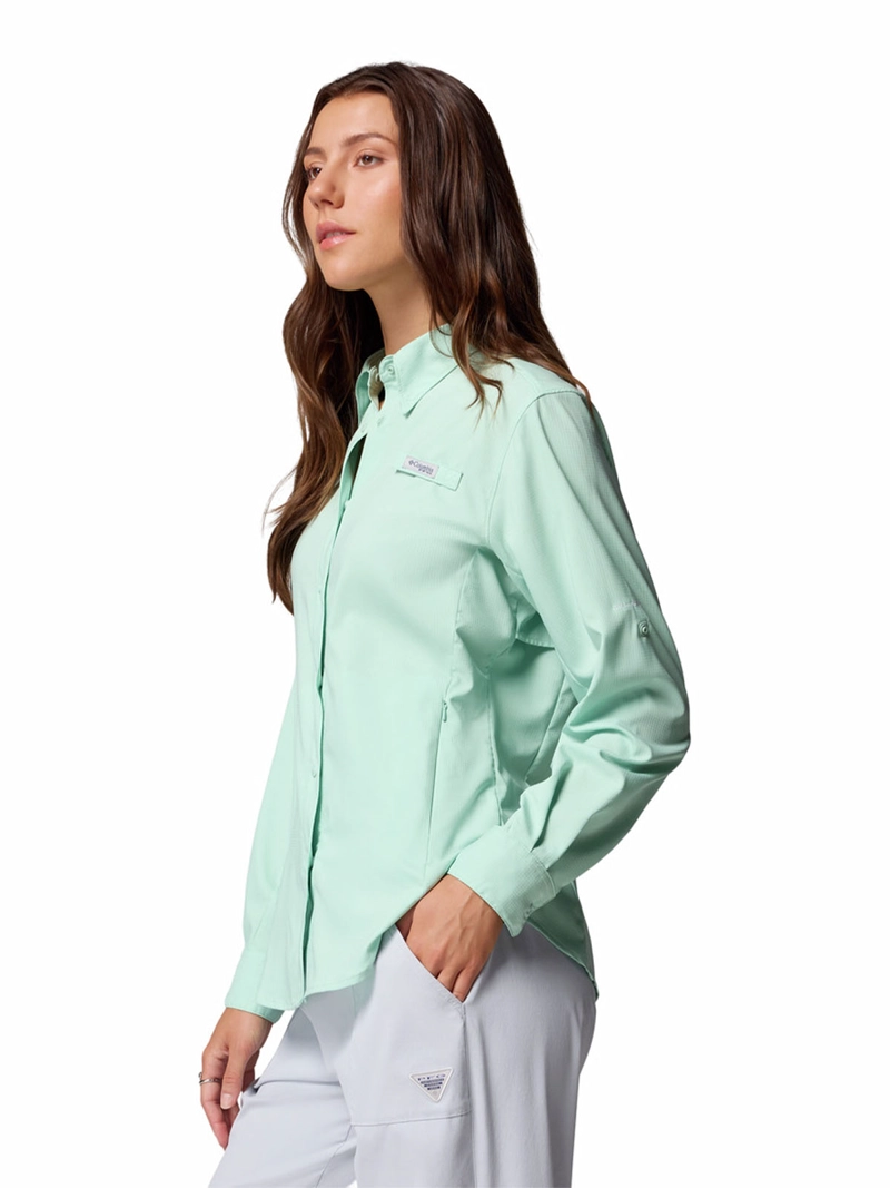 BLUSA MANGA LARGA MUJER TAMIAMI II CELESTE COLUMBIA - 2
