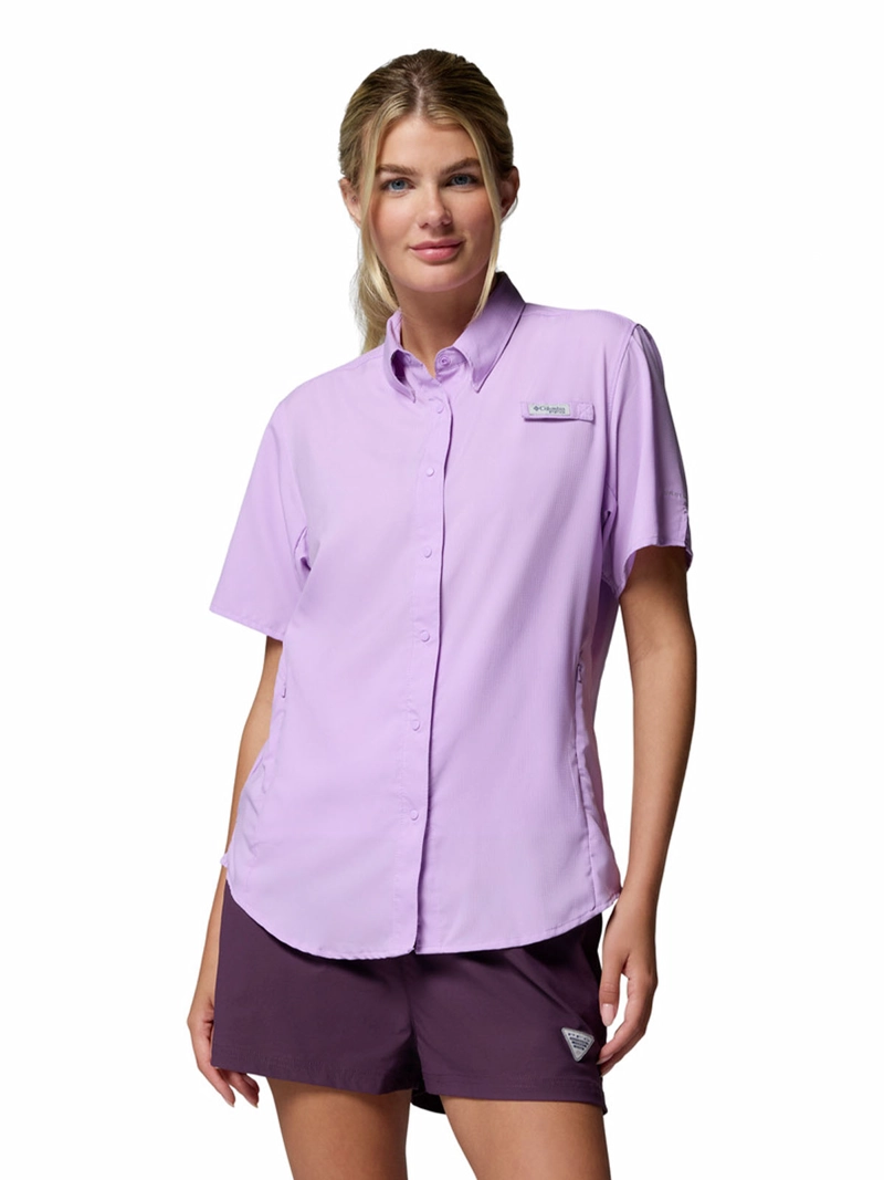 BLUSA MANGA CORTA MUJER TAMIAMI II MORADO COLUMBIA - 1