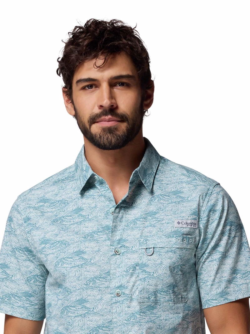 CAMISA M/C HOMBRE WILD CAST CAMP CELESTE COLUMBIA - 4