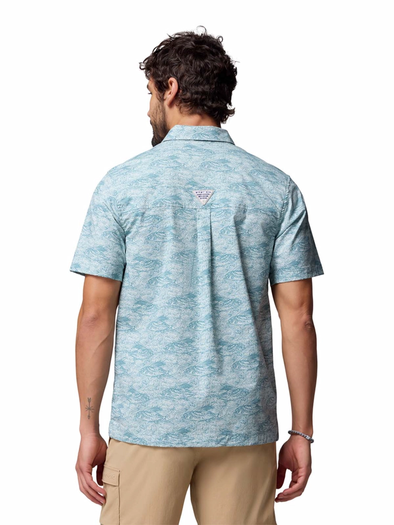 CAMISA M/C HOMBRE WILD CAST CAMP CELESTE COLUMBIA - 5