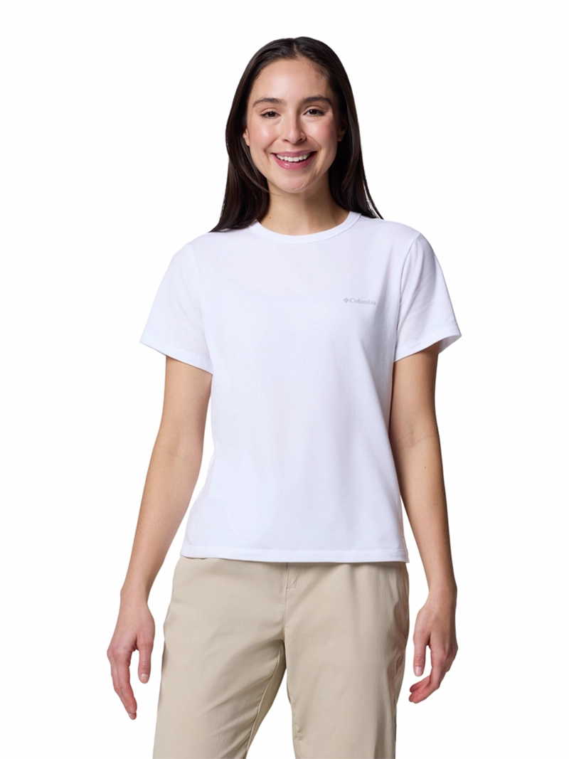 COLUMBIA POLERA MANGA CORTA MUJER SUN TREK II BLANCO COLUMBIA