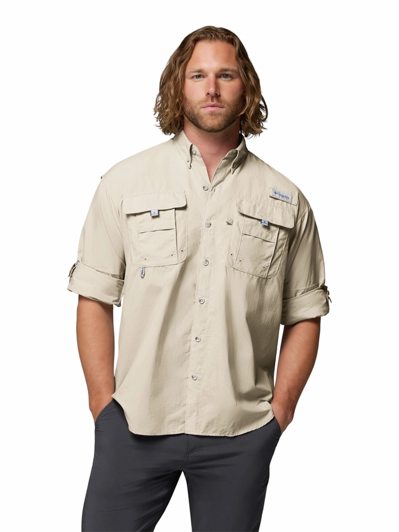 CAMISA MANGA LARGA HOMBRE BAHAMA II BEIGE COLUMBIA - 4