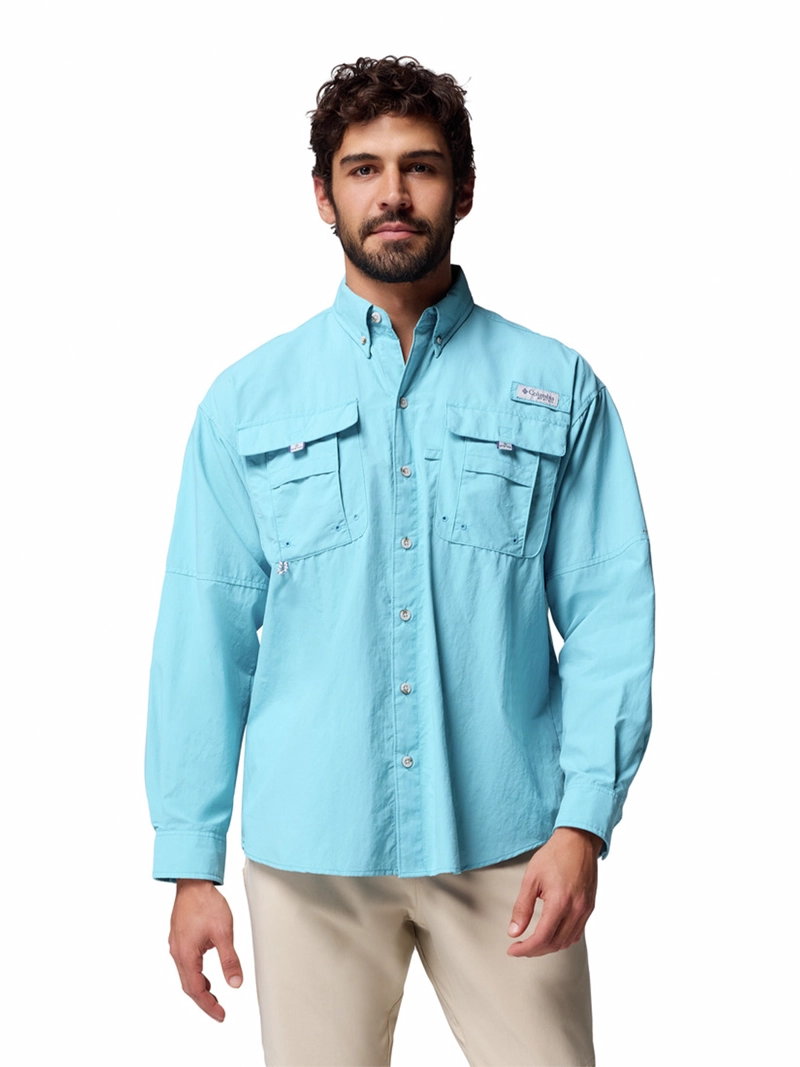 CAMISA MANGA LARGA HOMBRE BAHAMA II AZUL COLUMBIA - 1