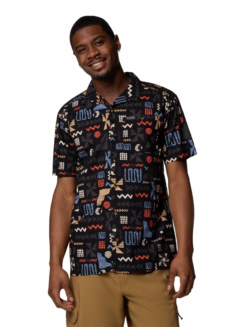 CAMISA MANGA CORTA HOMBRE PINE CANYON NEGRO COLUMBIA - 1