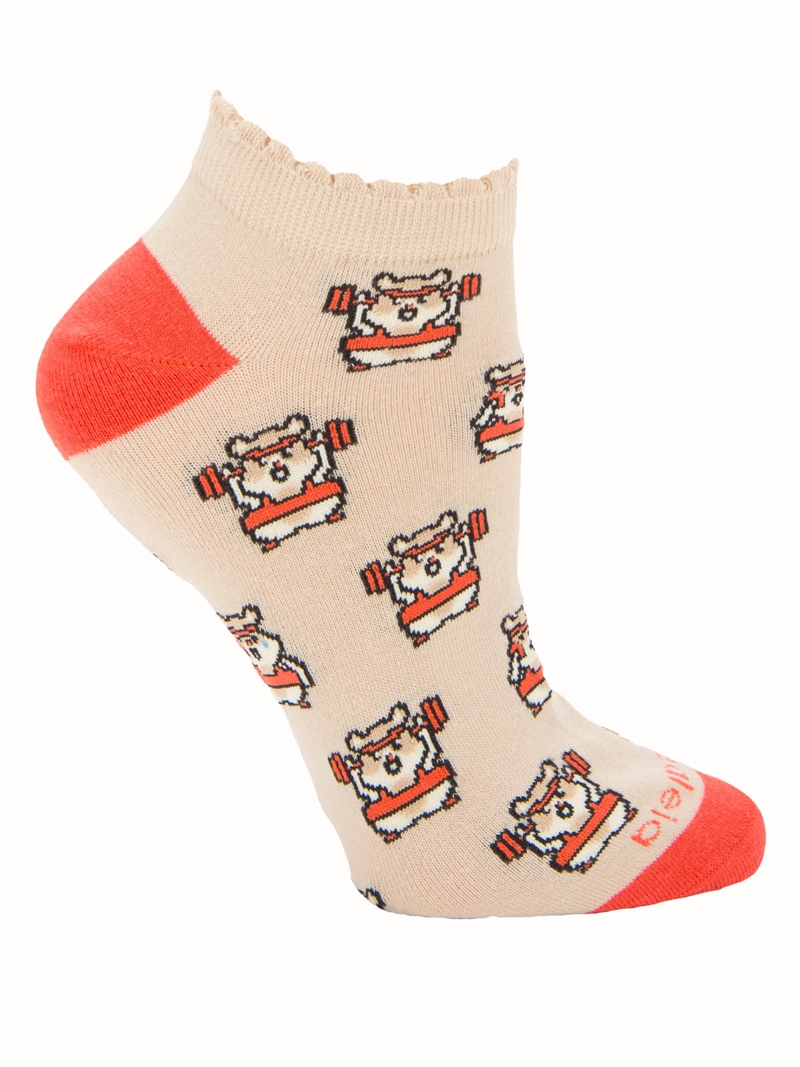 CALCETIN ALGODON MUJER PED HAMSTER BEIGE AZALEIA - 1