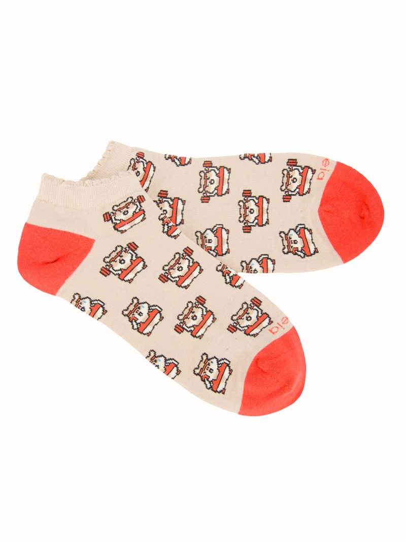 CALCETIN ALGODON MUJER PED HAMSTER BEIGE AZALEIA - 3