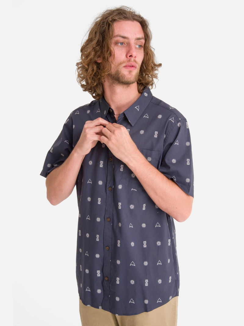 CAMISA M/C HOMBRE VALLEY AZUL BURTON - 1
