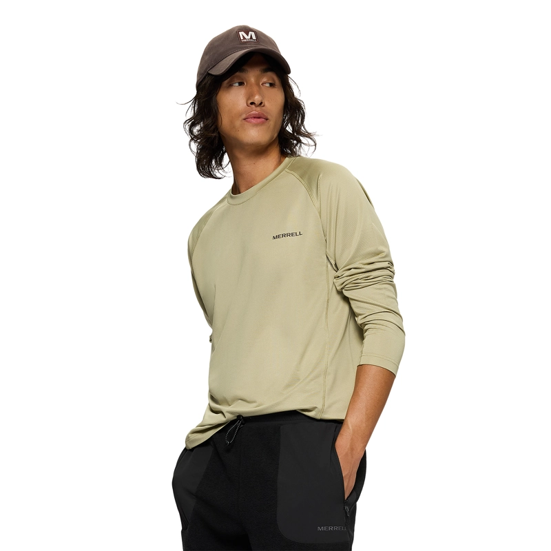 POLERA MANGA LARGA HOMBRE TECH VERDE CLARO MERRELL - 2