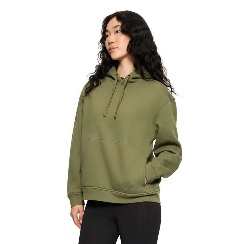 POLERON MUJER RELAXED HOODY VERDE MERRELL - 2