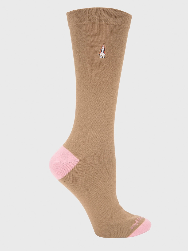 CALCETIN ALGODON MUJER PLAIN BEIGE/CRUDO HUSH PUPPIES - 1