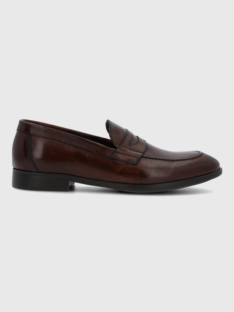 MOCASIN ITALIANO HOMBRE CUERO ULIVO CAFE  HUSH PUPPIES - 1
