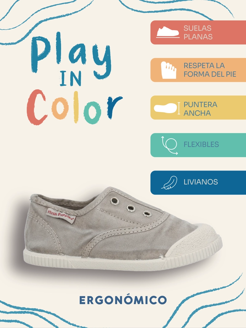 ZAPATILLA NIÑO BARE SUNSET GRIS HUSH PUPPIES KIDS - 2
