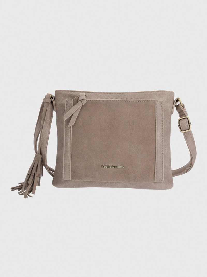 CARTERA ECOCUERO MUJER LEK CROSS CAFE  HUSH PUPPIES - 1