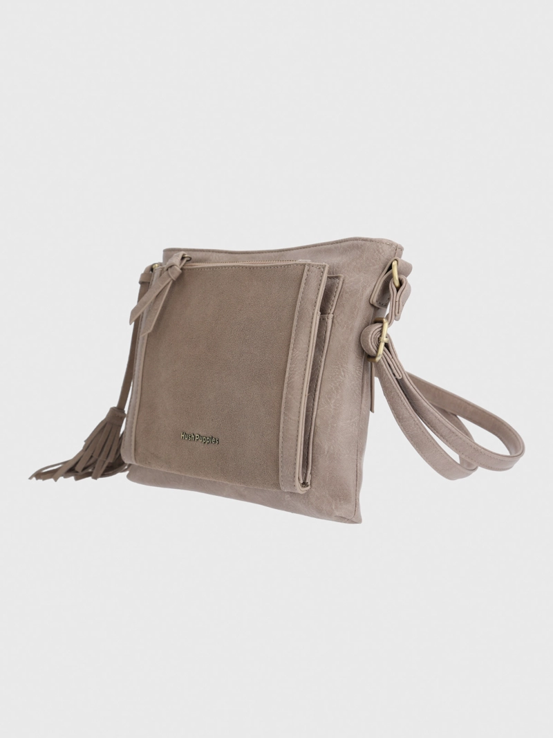 CARTERA ECOCUERO MUJER LEK CROSS CAFE  HUSH PUPPIES - 2