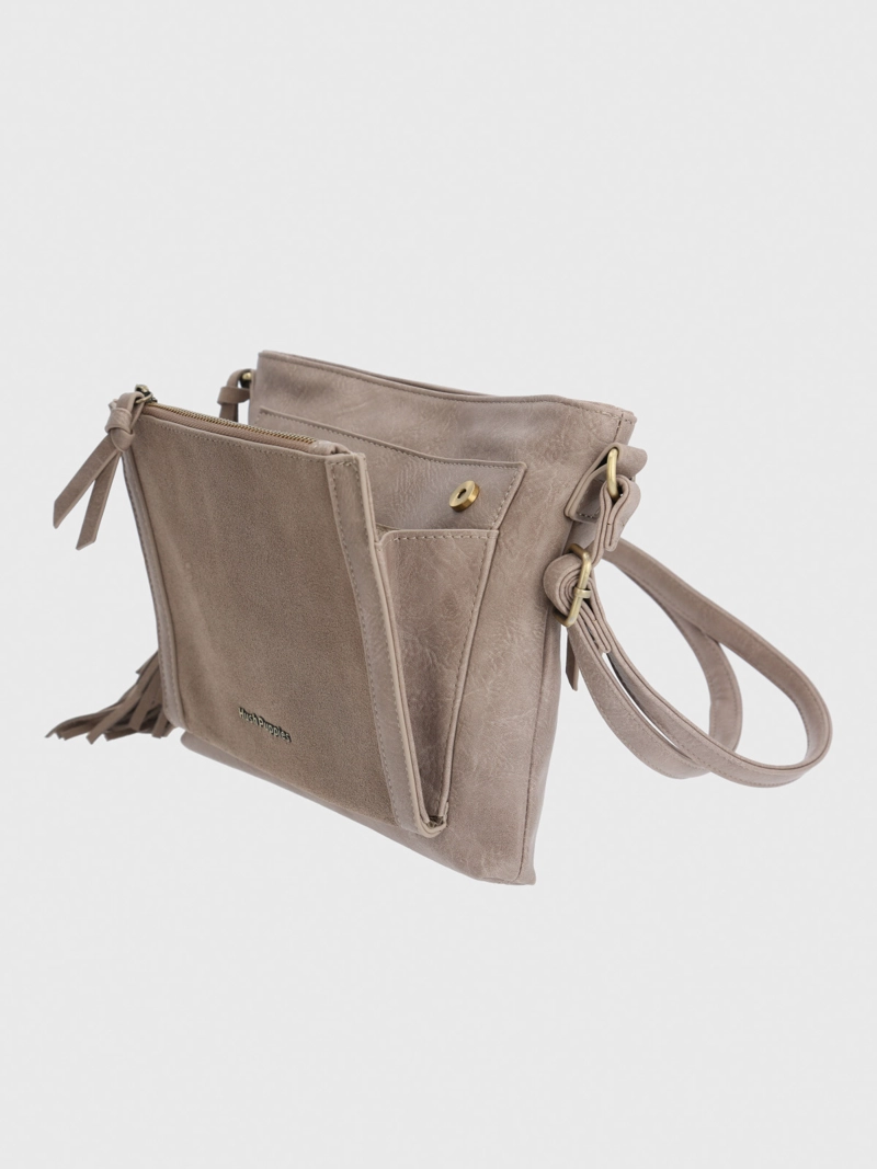 CARTERA ECOCUERO MUJER LEK CROSS CAFE  HUSH PUPPIES - 4