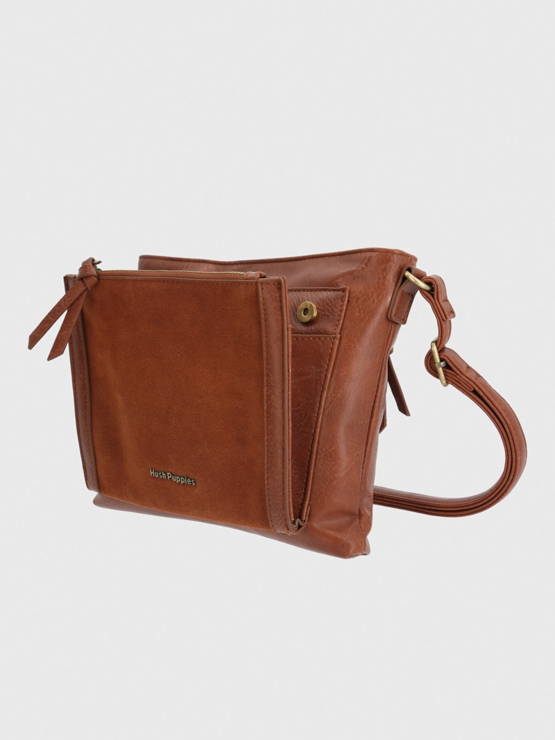 CARTERA ECOCUERO MUJER LEK CROSS CAFE  HUSH PUPPIES - 4