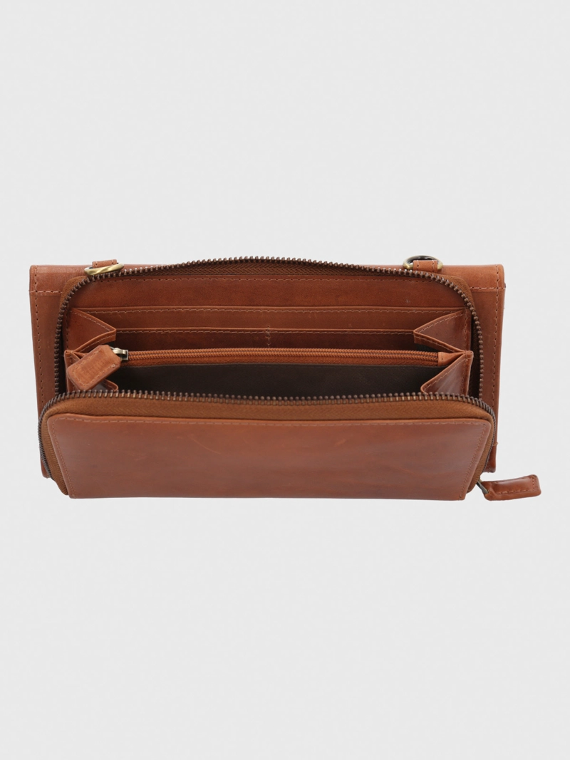 BILLETERA CUERO MUJER FARROW STRAP CAFE  HUSH PUPPIES - 4