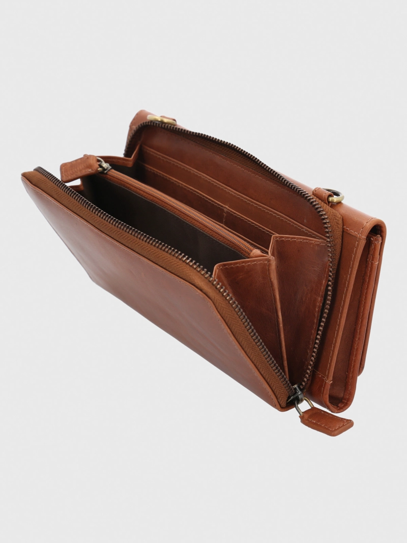 BILLETERA CUERO MUJER FARROW STRAP CAFE  HUSH PUPPIES - 5