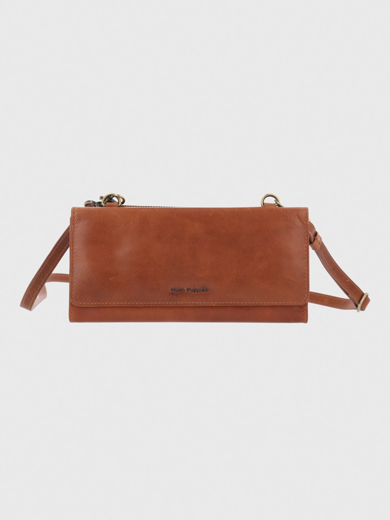 BILLETERA CUERO MUJER FARROW STRAP CAFE  HUSH PUPPIES - 6