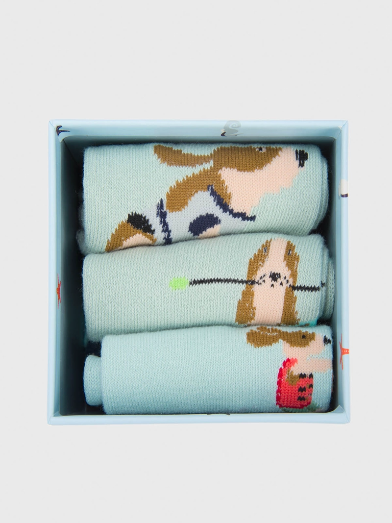 PACK 3 CALCETIN NIÑO OCEAN MULTICOLOR HUSH PUPPIES - 4
