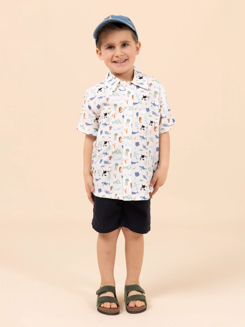CAMISA NIÑO GUAYABERA BLANCO HUSH PUPPIES KIDS - 2