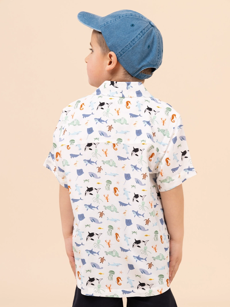 CAMISA NIÑO GUAYABERA BLANCO HUSH PUPPIES KIDS - 5
