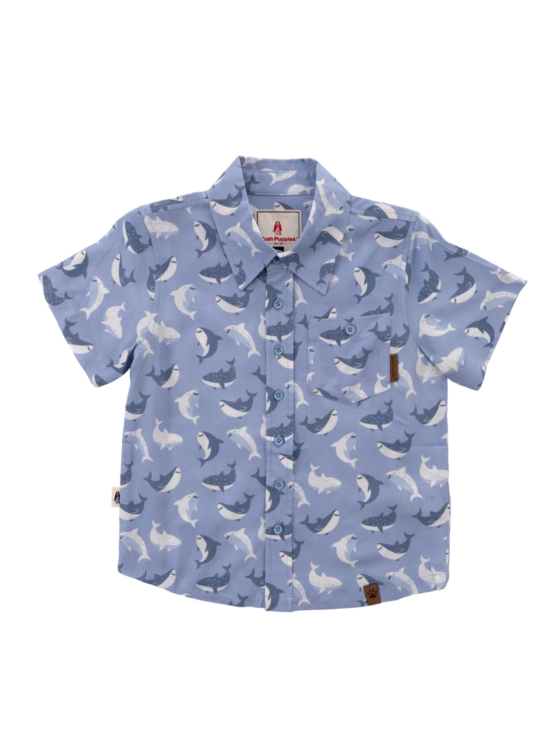 CAMISA NIÑO GUAYABERA AZUL HUSH PUPPIES KIDS - 1