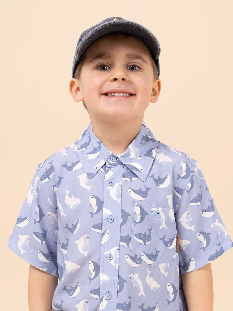 CAMISA NIÑO GUAYABERA AZUL HUSH PUPPIES KIDS - 2