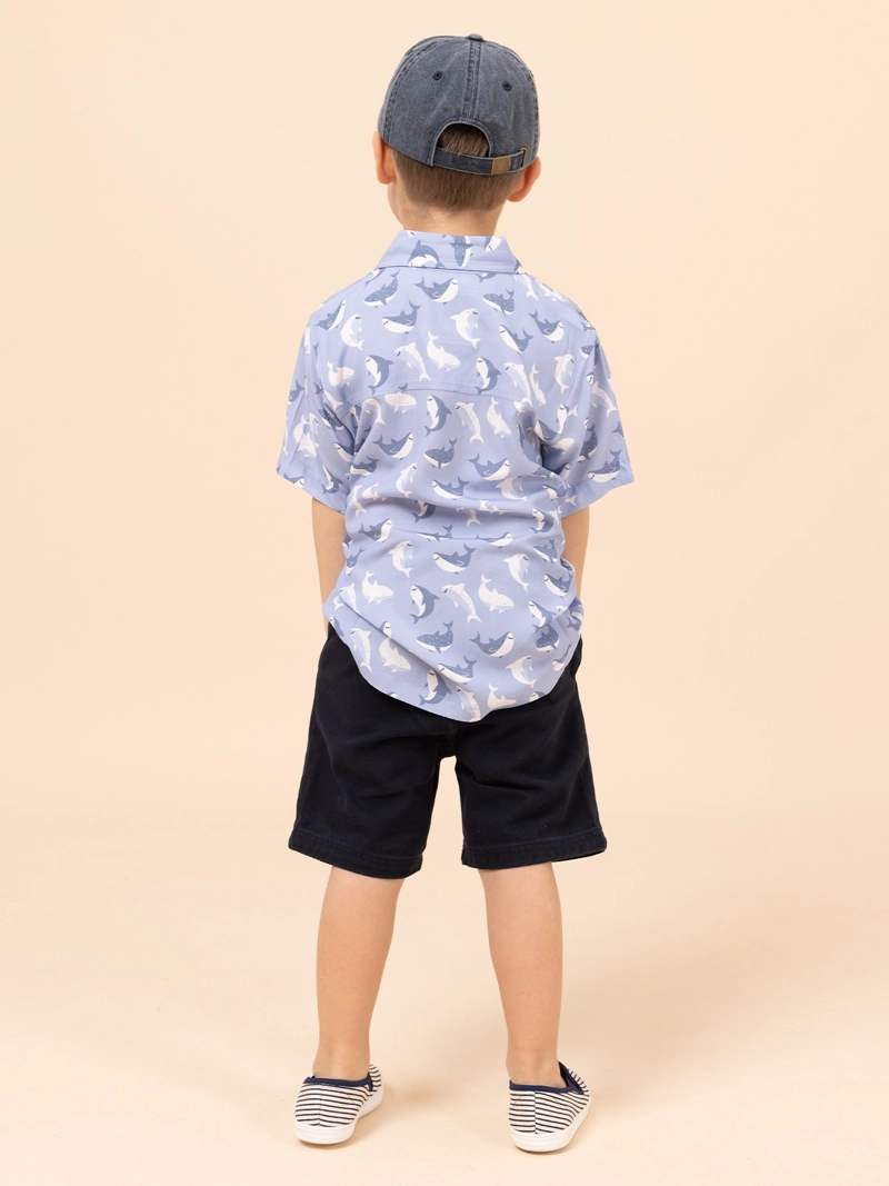 CAMISA NIÑO GUAYABERA AZUL HUSH PUPPIES KIDS - 5