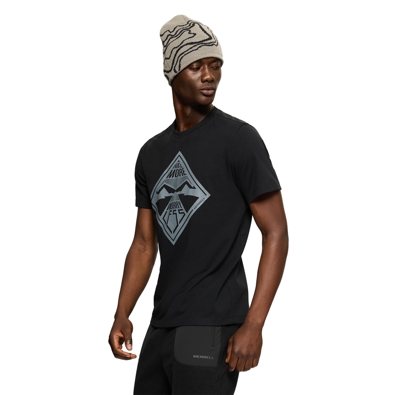 POLERA MANGA CORTA HOMBRE WORRY LESS NEGRO MERRELL - 2