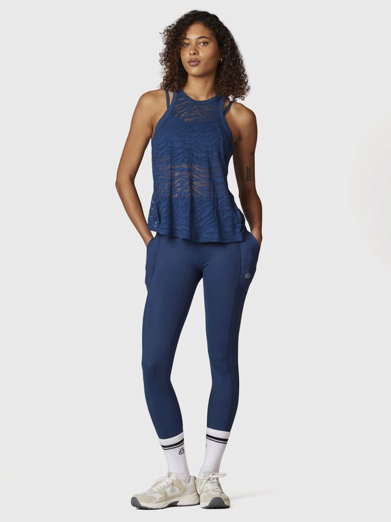 POLERA MUJER BURN OUT TANK AZUL  BSOUL - 5