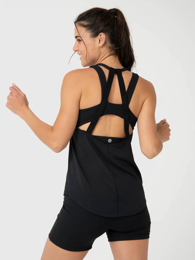 POLERA MUJER TRAINING TANK ALOE NEGRA  BSOUL - 2