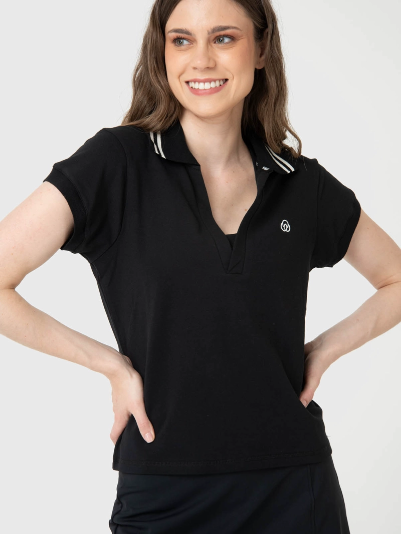 POLERA MUJER HERITAGE POLO ALOE NEGRO  BSOUL - 4