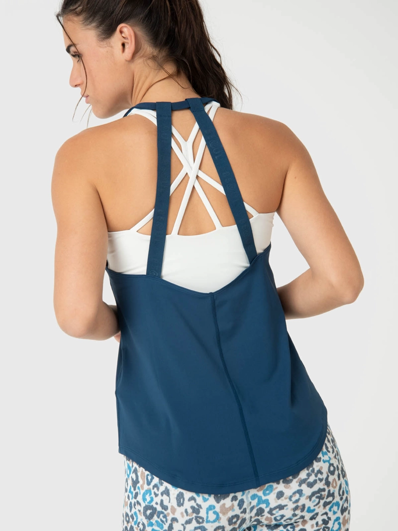 POLERA MUJER TRAINING TANK ALOE AZUL  BSOUL - 2