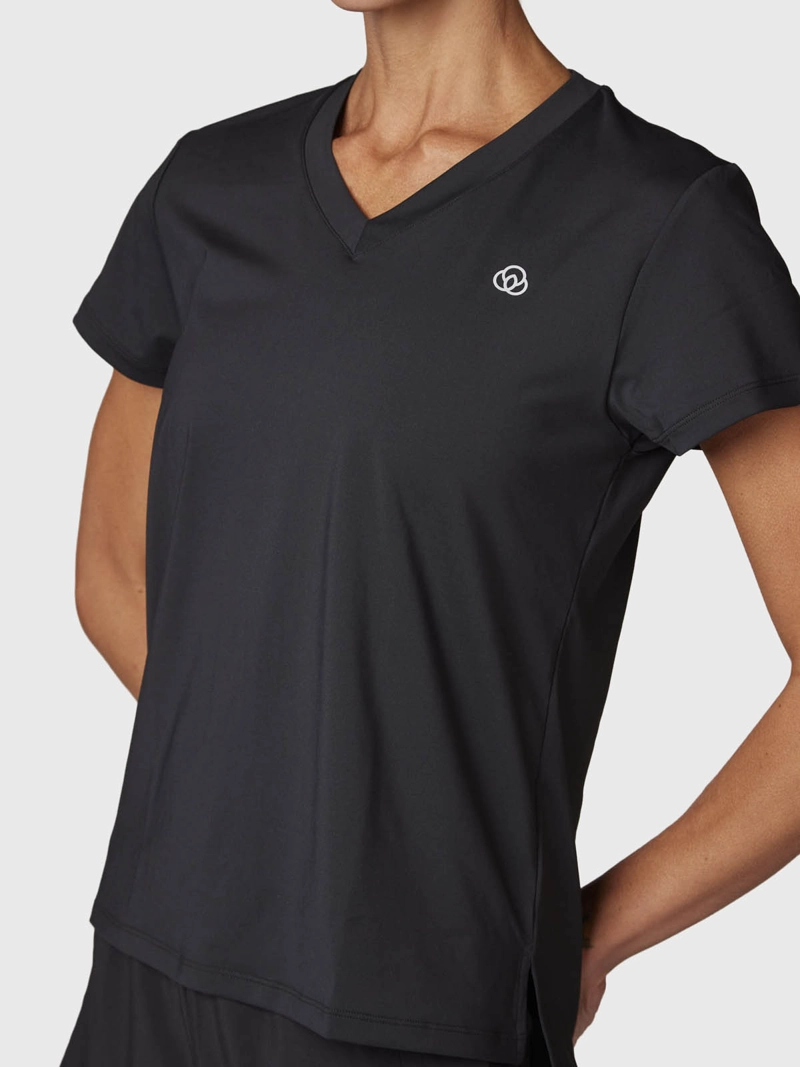 POLERA MUJER V NECK ALOE NEGRA  BSOUL - 4