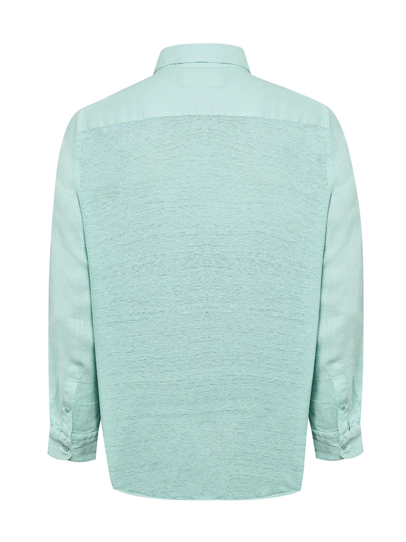 CAMISA LINO ORGANICO HOMBRE LINJER VERDE ROCKFORD - 2