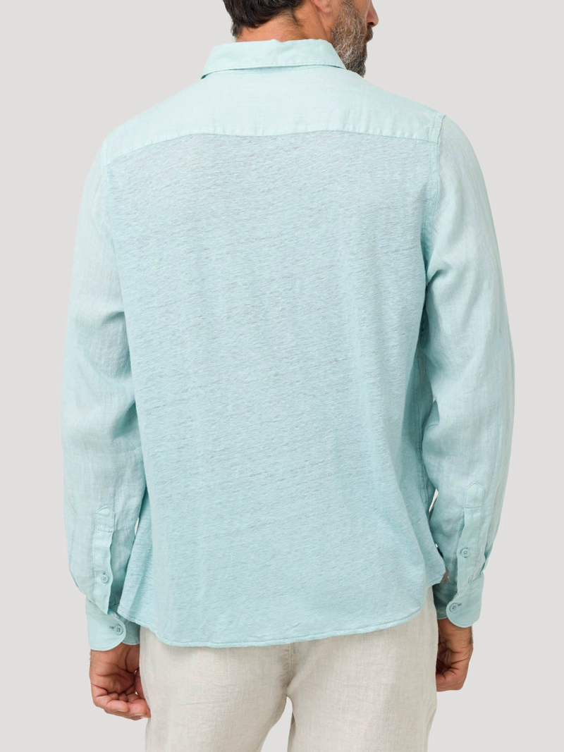 CAMISA LINO ORGANICO HOMBRE LINJER VERDE ROCKFORD - 6